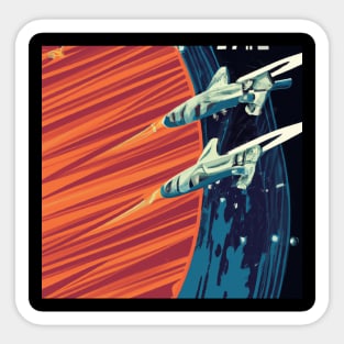 Retro futuristic spaceships Sticker